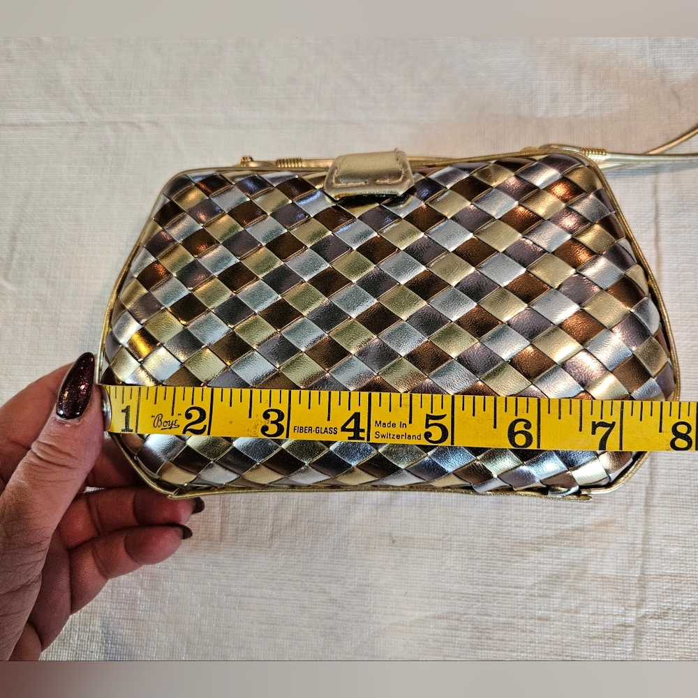 Panache Gold and Brown Woven Clutch - Picture 14 of 15